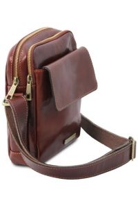 Ανδρικό Τσαντάκι Δερμάτινο Larry Tuscany Leather TL141915 Καφέ