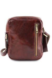 Ανδρικό Τσαντάκι Δερμάτινο Larry Tuscany Leather TL141915 Καφέ