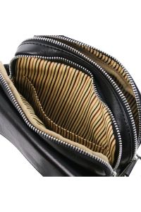 Ανδρικό Τσαντάκι Δερμάτινο Larry Tuscany Leather TL141915 Μαύρο