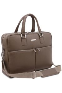 Τσάντα Laptop Δερμάτινη Treviso 17 ίντσες Tuscany Leather TL141986 Σταχτί σκούρο