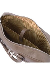 Τσάντα Laptop Δερμάτινη Treviso 17 ίντσες Tuscany Leather TL141986 Σταχτί σκούρο