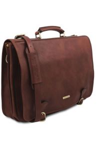 Επαγγελματική Τσάντα Δερμάτινη Ancona 17 ίντσες Tuscany Leather TL142073 Καφέ
