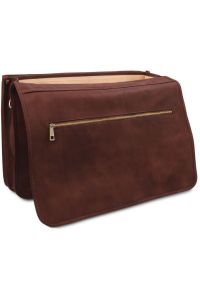 Επαγγελματική Τσάντα Δερμάτινη Ancona 17 ίντσες Tuscany Leather TL142073 Καφέ