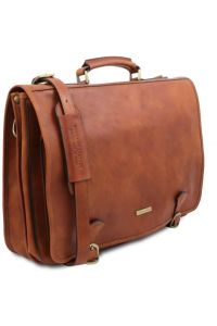 Επαγγελματική Τσάντα Δερμάτινη Ancona 17 ίντσες Tuscany Leather TL142073 Φυσικό