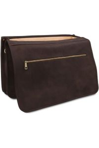 Επαγγελματική Τσάντα Δερμάτινη Ancona 17 ίντσες Tuscany Leather TL142073 Καφέ σκούρο