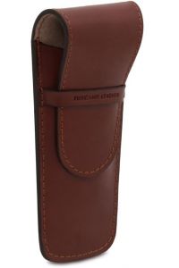 Δερμάτινη θήκη για στυλό ή πένα διπλή Tuscany Leather TL142130 Καφέ
