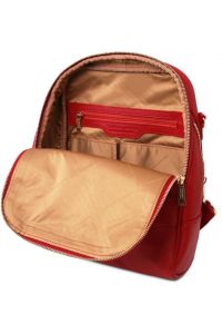 Γυναικεία Τσάντα Πλάτης & Ώμου Δερμάτινη Tuscany Leather TL141376 Κόκκινο lipstick