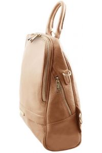 Γυναικεία Τσάντα Πλάτης & Ώμου Δερμάτινη Tuscany Leather TL141376 Σαμπανιζέ