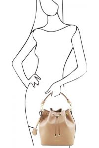 Γυναικεία Τσάντα Δερμάτινη Vittoria Tuscany Leather TL141531 Σαμπανιζέ