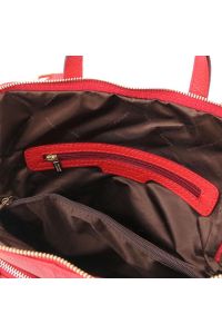 Γυναικεία Τσάντα Πλάτης  Ώμου Δερμάτινη Tuscany Leather TL141682 Κόκκινο lipstick