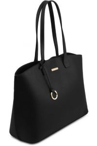 Γυναικεία Τσάντα Ώμου Δερμάτινη Tuscany Leather TL141828 Μαύρο