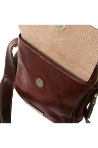 Ανδρικό Τσαντάκι Δερμάτινο Larry Tuscany Leather TL141915 Καφέ