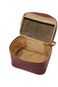 Τσαντάκι Καλλυντικών Δερμάτινο Eliot Tuscany Leather TL142045 Καφέ