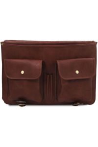 Επαγγελματική Τσάντα Δερμάτινη Ancona 17 ίντσες Tuscany Leather TL142073 Καφέ
