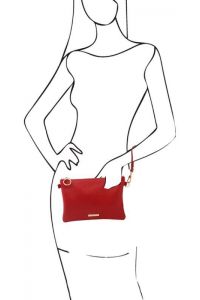 Γυναικείο Τσαντάκι Δερμάτινο Tuscany Leather TL142029 Κόκκινο lipstick