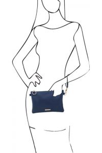 Γυναικείο Τσαντάκι Δερμάτινο Tuscany Leather TL142029 Μπλε σκούρο