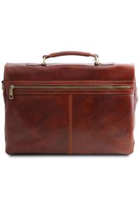 Ανδρική Τσάντα Δερμάτινη Mantova με Smart Connect 15.6 ίντσες Tuscany Leather TL142068 Καφέ