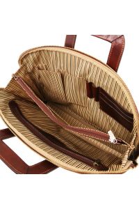 Επαγγελματική Τσάντα Δερμάτινη Caserta Tuscany Leather TL142070 Καφέ