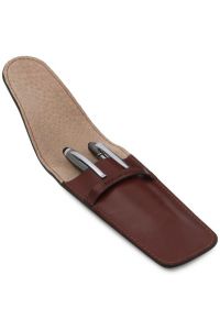 Δερμάτινη θήκη για στυλό ή πένα διπλή Tuscany Leather TL142130 Καφέ