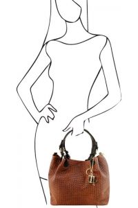 Γυναικεία τσάντα δερμάτινη Tuscany Leather TL141573 Κανελί