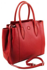 Γυναικεία Τσάντα Δερμάτινη Tulipan Tuscany Leather TL141727 Κόκκινο lipstick