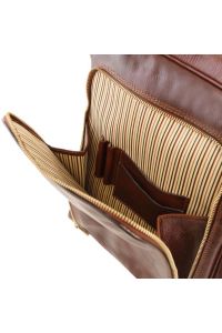Ανδρική Τσάντα Πλάτης Δερμάτινη Bangkok 13.3 ίντσες Tuscany Leather TL141793 Καφέ