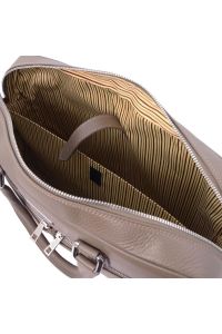 Τσάντα Laptop Δερμάτινη Treviso 17 ίντσες Tuscany Leather TL141986 Σταχτί σκούρο