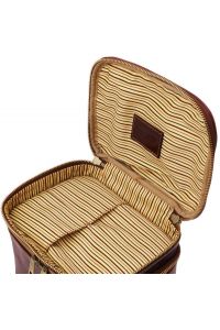 Τσαντάκι Καλλυντικών Δερμάτινο Eliot Tuscany Leather TL142045 Καφέ