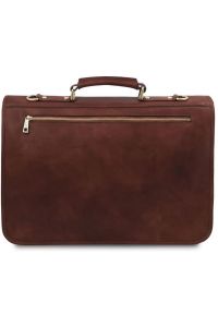 Επαγγελματική Τσάντα Δερμάτινη Ancona 17 ίντσες Tuscany Leather TL142073 Καφέ