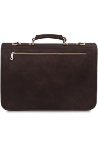 Επαγγελματική Τσάντα Δερμάτινη Ancona 17 ίντσες Tuscany Leather TL142073 Καφέ σκούρο