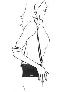 Γυναικείο Τσαντάκι Δερμάτινο Tuscany Leather TL142029 Μαύρο