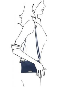 Γυναικείο Τσαντάκι Δερμάτινο Tuscany Leather TL142029 Μπλε σκούρο