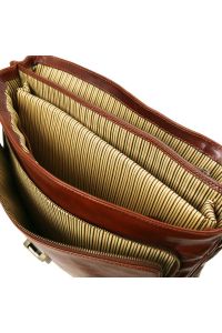 Επαγγελματική Τσάντα Δερμάτινη Alessandria με Smart Connect 15.6 ίντσες Tuscany Leather TL142067 Καφέ