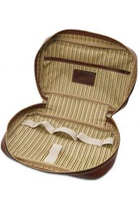 Θήκη Τσαντάκι Καλλυντικών Δερμάτινο Jacob Tuscany Leather TL142204 Καφέ