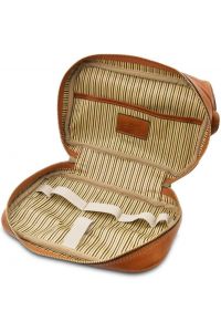 Θήκη Τσαντάκι Καλλυντικών Δερμάτινο Jacob Tuscany Leather TL142204 Φυσικό