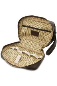 Θήκη Τσαντάκι Καλλυντικών Δερμάτινο Jacob Tuscany Leather TL142204 Καφέ σκούρο