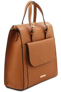 Γυναικεία Τσάντα Πλάτης & Ώμου Δερμάτινη Tuscany Leather TL142211 Κονιάκ