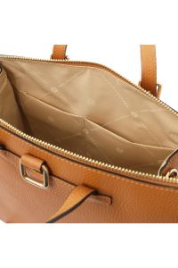 Γυναικεία Τσάντα Πλάτης & Ώμου Δερμάτινη Tuscany Leather TL142211 Κονιάκ