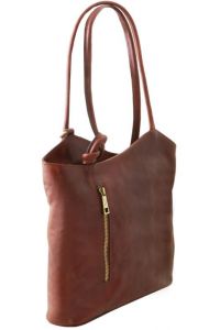 Γυναικεία Τσάντα Δερμάτινη Πλάτης & Ώμου Patty Tuscany Leather TL141497 Καφέ