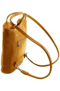 Γυναικεία Τσάντα Δερμάτινη Πλάτης & Ώμου Patty Tuscany Leather TL141497 Κίτρινο