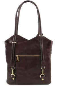 Γυναικεία Τσάντα Δερμάτινη Πλάτης & Ώμου Patty Tuscany Leather TL141497 Καφέ σκούρο