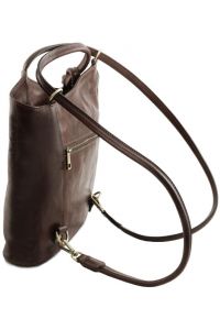 Γυναικεία Τσάντα Δερμάτινη Πλάτης & Ώμου Patty Tuscany Leather TL141497 Καφέ σκούρο