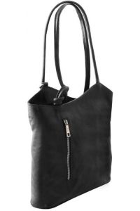 Γυναικεία Τσάντα Δερμάτινη Πλάτης & Ώμου Patty Tuscany Leather TL141497 Μαύρο
