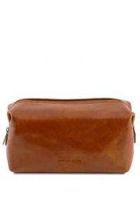 Θήκη Τσαντάκι Καλλυντικών Δερμάτινο Smarty S Tuscany Leather TL141220 Μελί