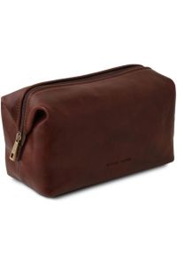 Θήκη Τσαντάκι Καλλυντικών Δερμάτινο Smarty S Tuscany Leather TL141220 Καφέ