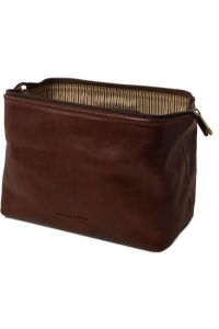 Θήκη Τσαντάκι Καλλυντικών Δερμάτινο Smarty S Tuscany Leather TL141220 Καφέ