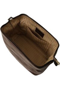 Θήκη Τσαντάκι Καλλυντικών Δερμάτινο Smarty S Tuscany Leather TL141220 Καφέ σκούρο