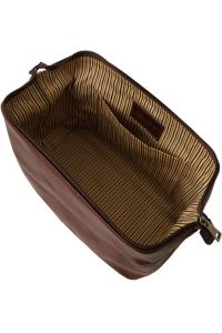 Θήκη Τσαντάκι Καλλυντικών Δερμάτινο Smarty L Tuscany Leather TL141219 Καφέ