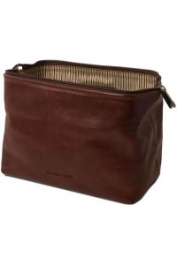 Θήκη Τσαντάκι Καλλυντικών Δερμάτινο Smarty L Tuscany Leather TL141219 Καφέ