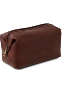 Θήκη Τσαντάκι Καλλυντικών Δερμάτινο Smarty L Tuscany Leather TL141219 Καφέ